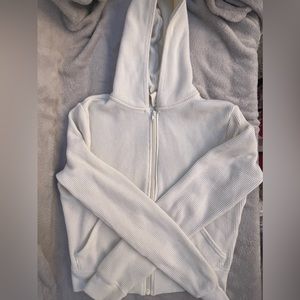 Skims zip up hoodie - white - size medium